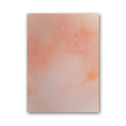 A subtle abstract painting with acrylic washes of salmon pink and orange.