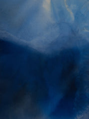 A blue abstract painting named after a Bashō haiku