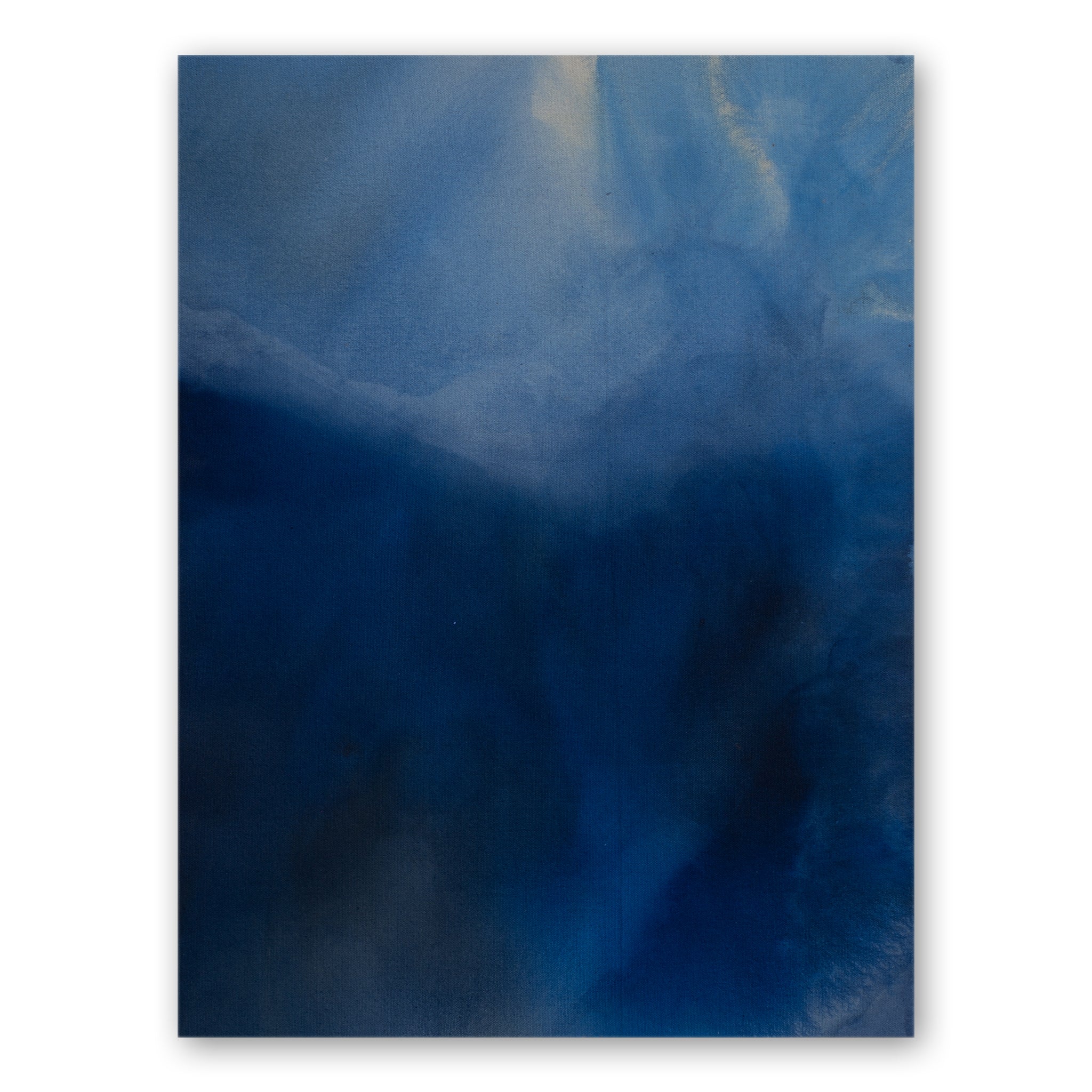 A blue abstract painting named after a Bashō haiku