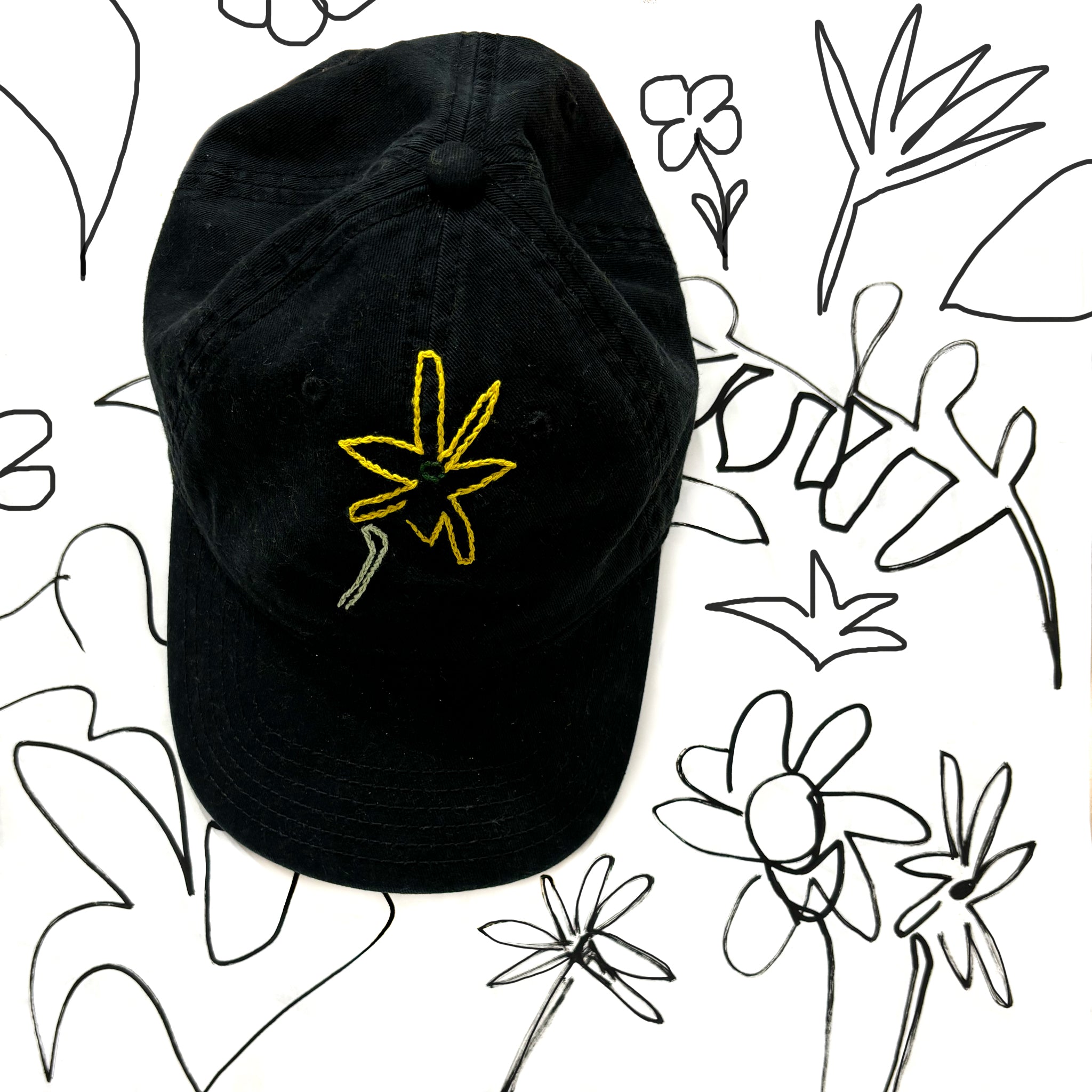 Flower Drawing Dad Hat