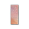 A small, narrow abstract painting made with washes of pink and orange acrylic paint.